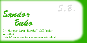 sandor buko business card